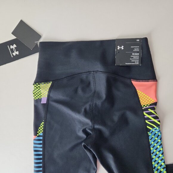 Under Armour Women's HeatGear Armour No-Slip Waistband Geo Ankle Leggings XS - Picture 4 of 9